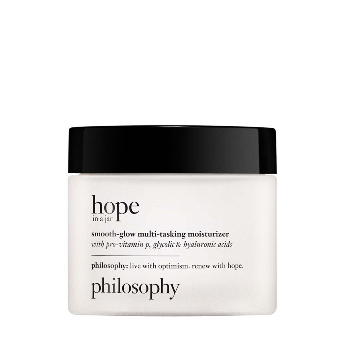 Philosophy Hope In A Jar moisturizer smooth-glow multi-tasking cream with black lid