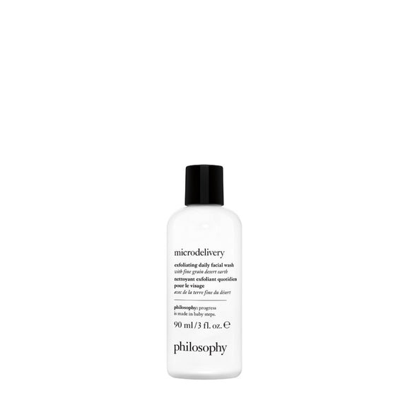 Philosophy Microdelivery facial wash exfoliating daily wash in white 90ml bottle with black cap