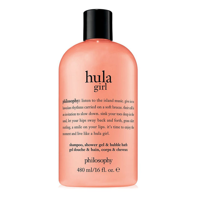 Philosophy shower gel 16 oz Hula Girl scented pink bottle with black cap