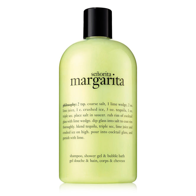 Philosophy shower gel 16 oz Señorita Margarita scented shower gel bottle with black cap
