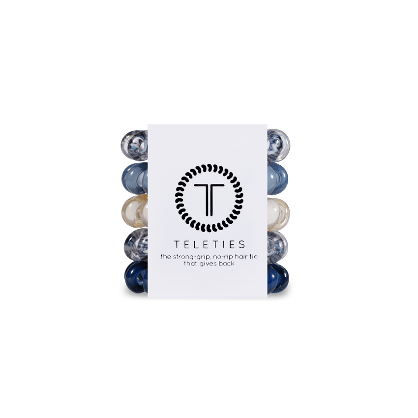 Teleties tiny hair ties in assorted colors featuring a strong grip and no-rip design