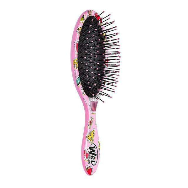 Wet Brush pink hairbrush with black bristles and colorful food pattern Back to School Detangling Brush Set