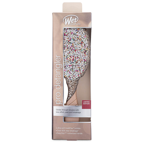 Wet Brush Crushed Jewels Detangler brush with glitter jewel design in beige packaging