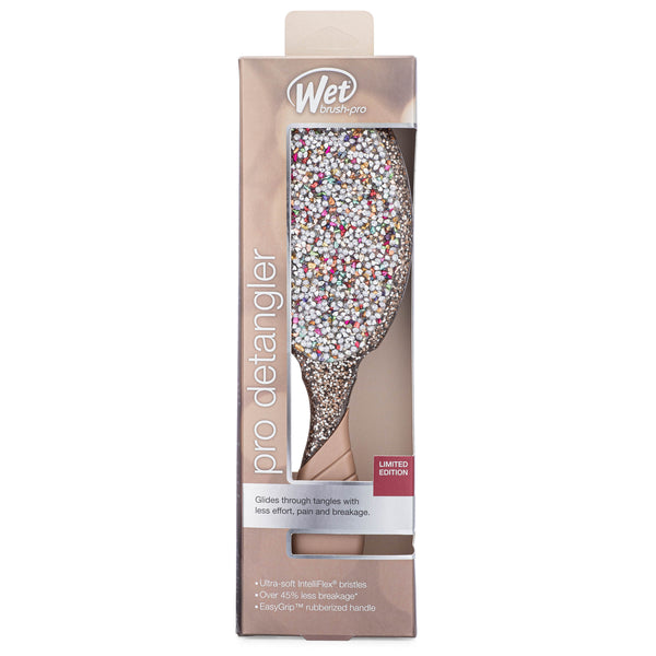 Wet Brush Crushed Jewels Detangler brush with glitter jewel design in beige packaging