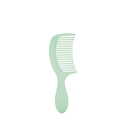 Wet Brush Eco-Friendly Comb in light green with wide wavy teeth and textured handle