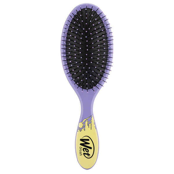 Wet Brush Justice League detangler brush in purple with gentle bristles for easy hair detangling.