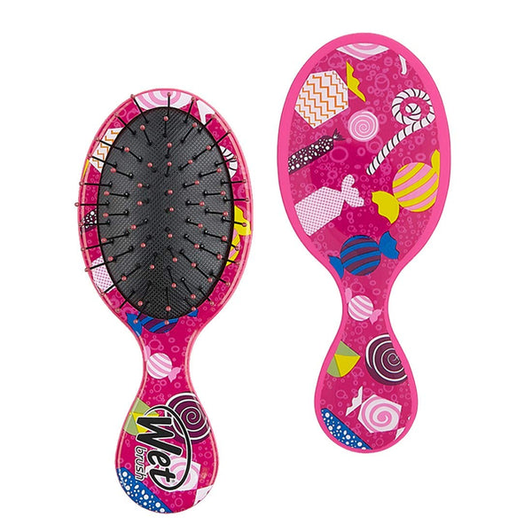 Wet Brush Mini Christmas Detangler with colorful candy-themed design for easy hair styling