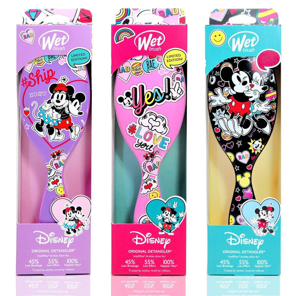 Wet Brush Minnie Mouse hair brush limited edition set with colorful Disney designs and original detangler
