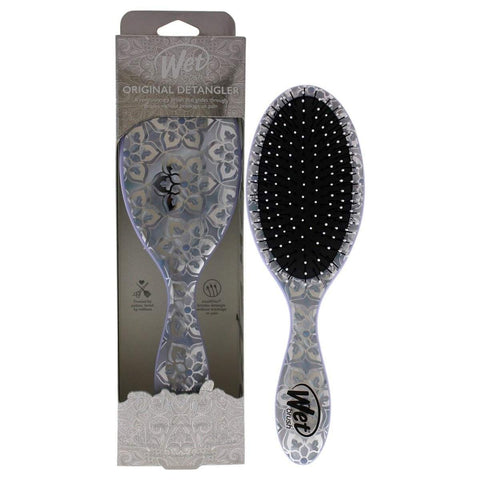 Wet Brush original detangler mosaic design hair brush with floral pattern and black bristles