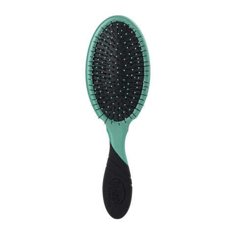 Wet Brush Pro Detangler with teal handle and black cushioned bristles for gentle hair detangling