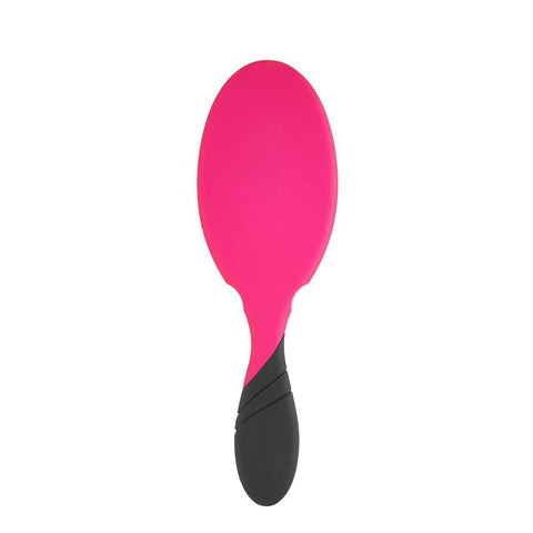Wet Brush Pro Detangler in bright pink with black ergonomic handle for easy hair brushing