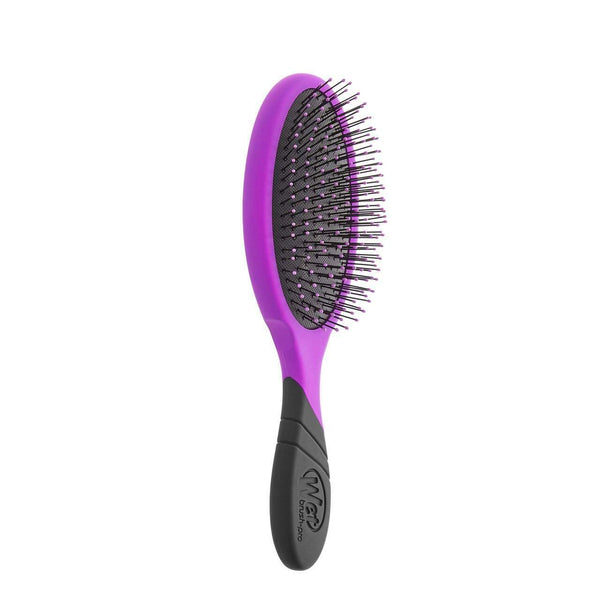 Wet Brush Pro Detangler hairbrush with purple and black handle for easy tangle removal