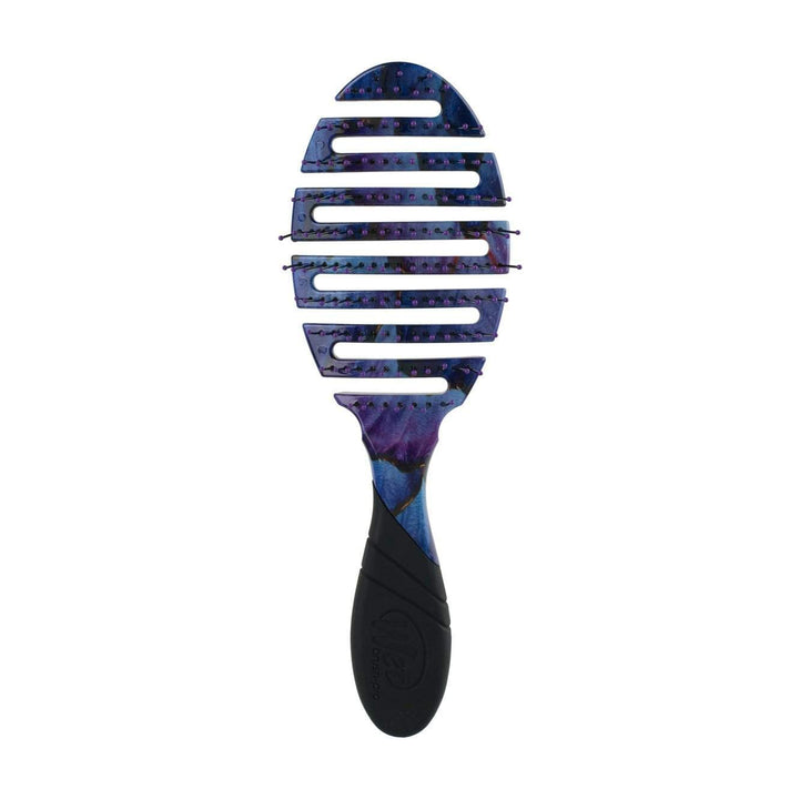 Wet Brush Pro Flex Dry vented hairbrush with black handle and purple patterned bristles