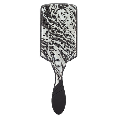 Wet Brush Pro Paddle Detangler with black and white marbled design and ergonomic black handle