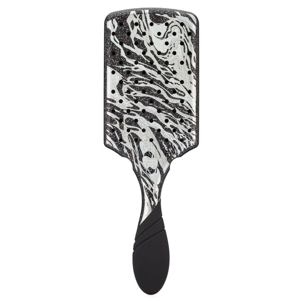 Wet Brush Pro Paddle Detangler with black and white marbled design and ergonomic black handle