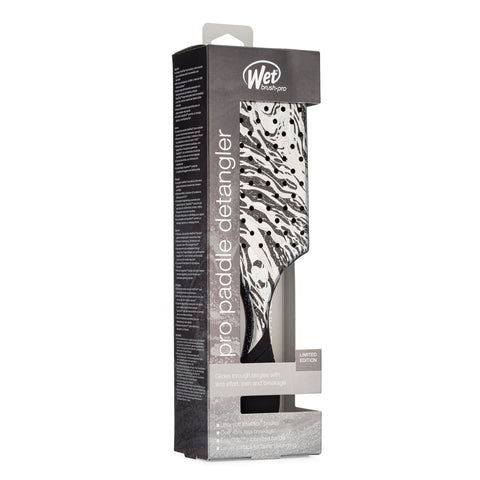 Wet Brush Pro Paddle Detangler in limited edition black and white design in packaging