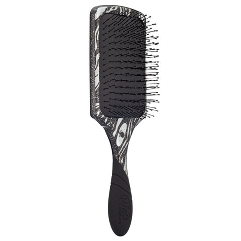 Wet Brush Pro Paddle Detangler with black and white marbled handle and flexible bristles