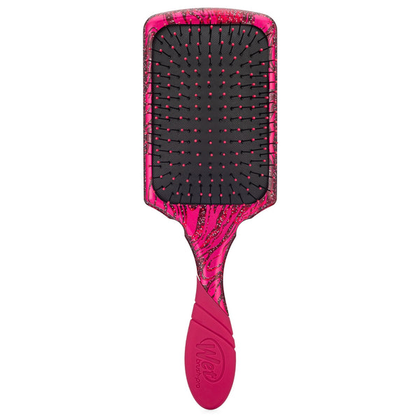 Wet Brush Pro Paddle Detangler in pink with black bristles and ergonomic handle for gentle hair detangling 1