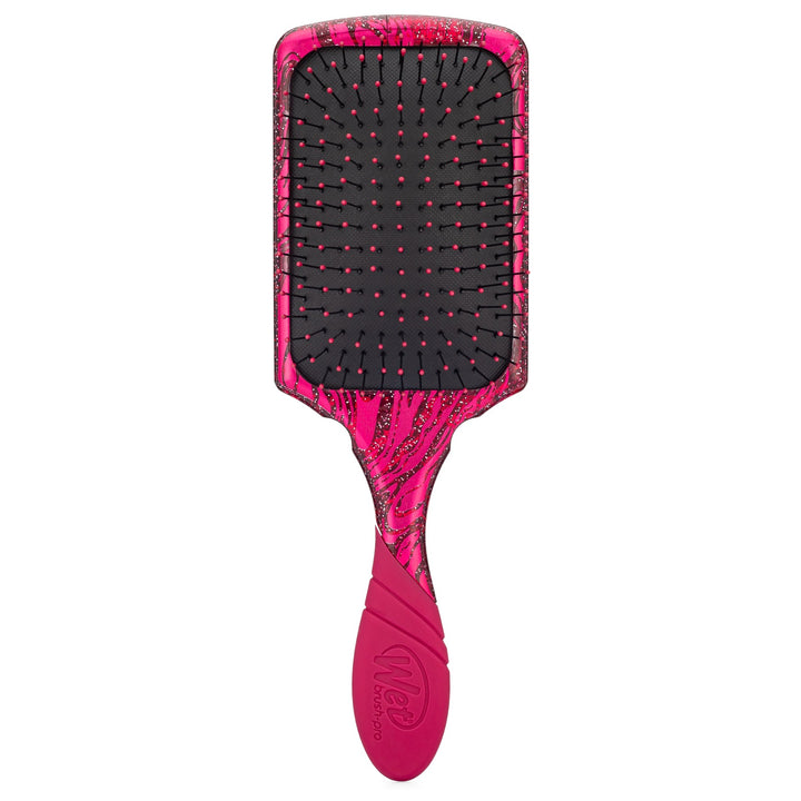 Wet Brush Pro Paddle Detangler in pink with black bristles and ergonomic handle for gentle hair detangling 1