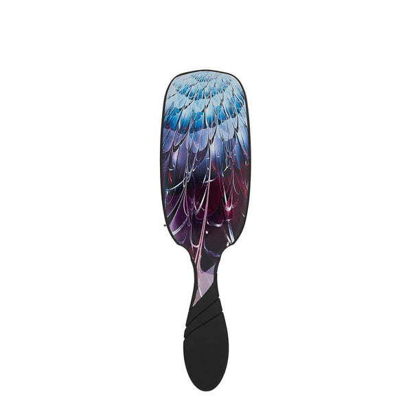 Wet Brush Pro Shine Enhancer with a vibrant feather design for smooth and shiny hair