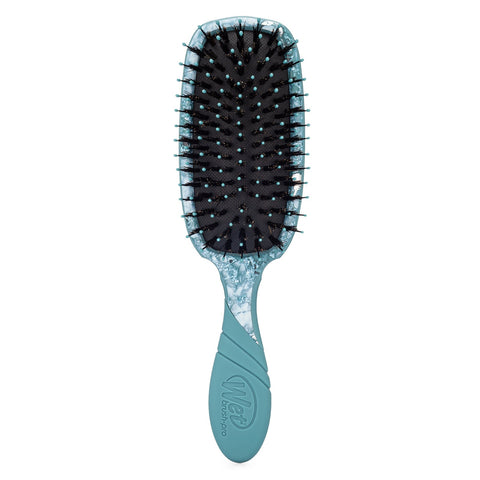 Wet Brush Pro Shine Enhancer paddle hairbrush with teal handle and black bristles for smooth hair