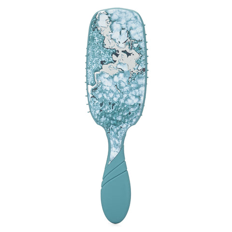 Wet Brush Pro Shine Enhancer with marbled blue and silver back and ergonomic handle for detangling hair