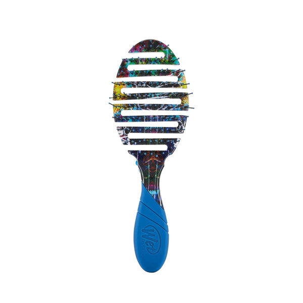 Wet Brush Street Art hairbrush with vibrant colorful design and blue ergonomic handle