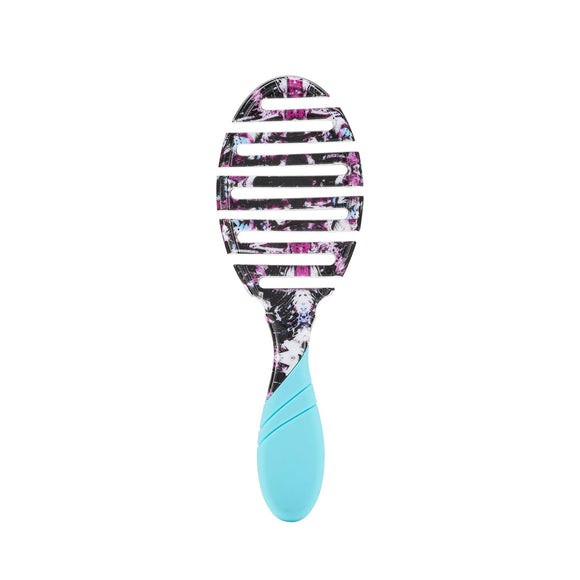 Wet Brush Street Art hairbrush with turquoise handle and black pink graffiti design