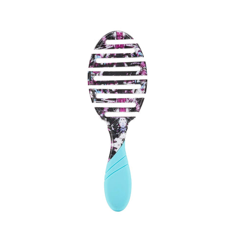 Wet Brush Street Art hairbrush with turquoise handle and black pink graffiti design