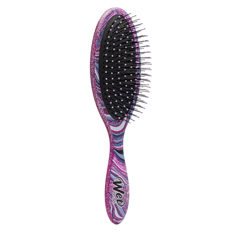 Wet Brush Swirl Style detangler kit hairbrush with pink and purple swirl pattern and flexible bristles