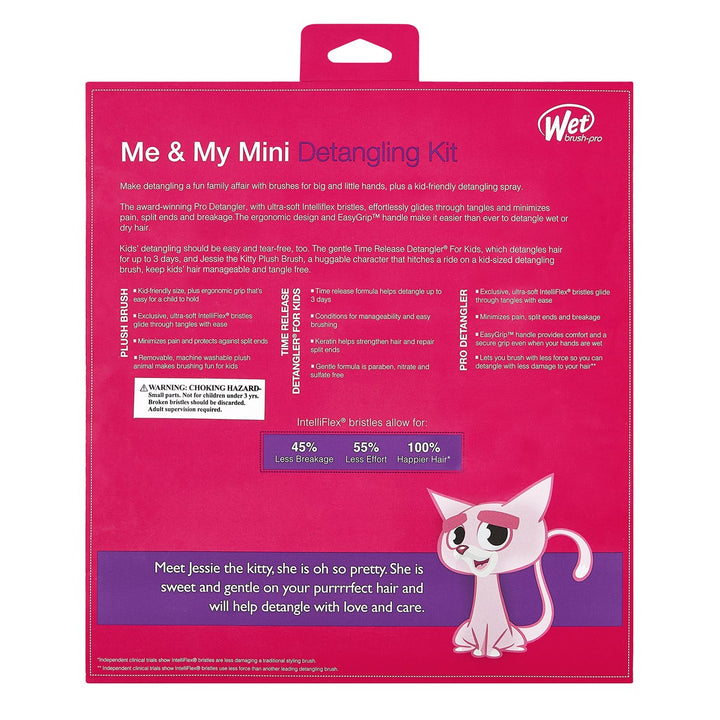 Wet Brush Me & My Mini Detangling Kit packaging with unicorn detangler brush for kids