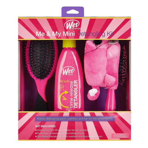 Wet Brush Me & My Mini Detangling Kit with unicorn detangler brush and detangler spray for kids