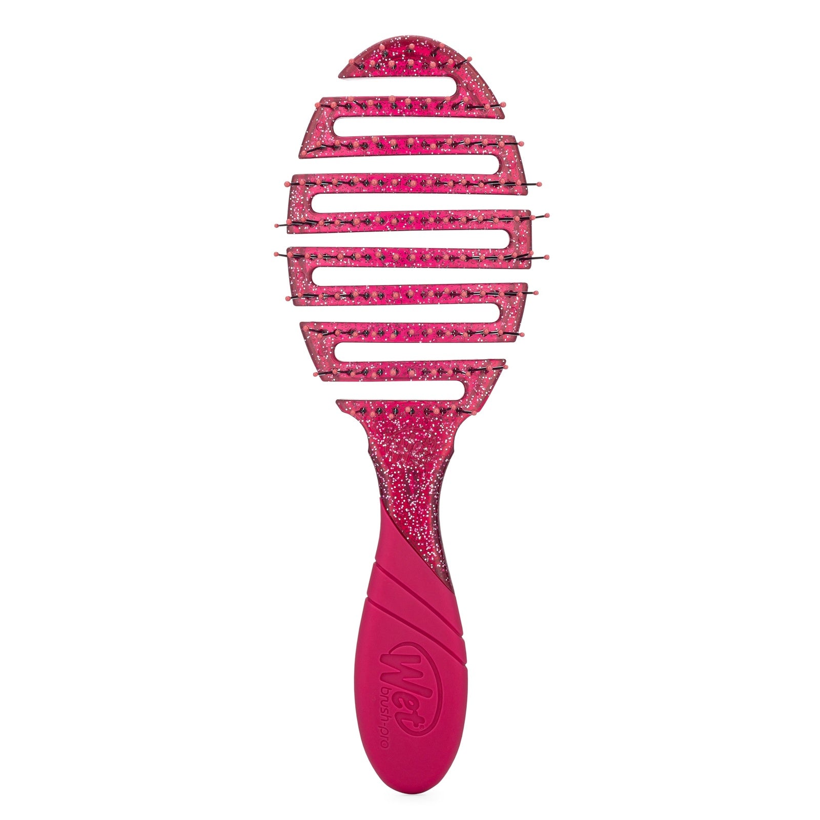 Wet Brush Mineral Sparkle Flex Dry Brush in pink with flexible vented design and sparkling glitter finish