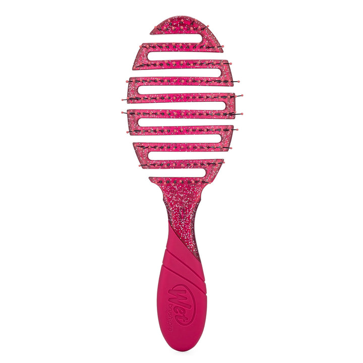 Wet Brush Mineral Sparkle Flex Dry Brush in pink with flexible vented design and sparkling glitter finish