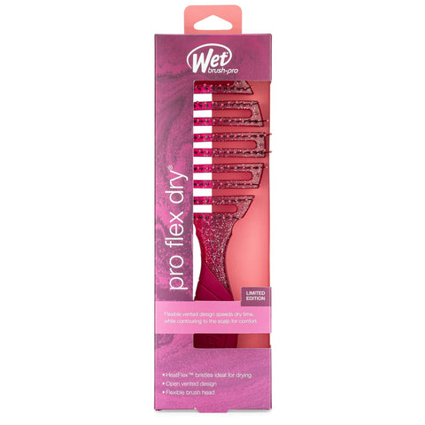 Wet Brush Mineral Sparkle Flex Dry Brush in pink with flexible vented design for fast drying