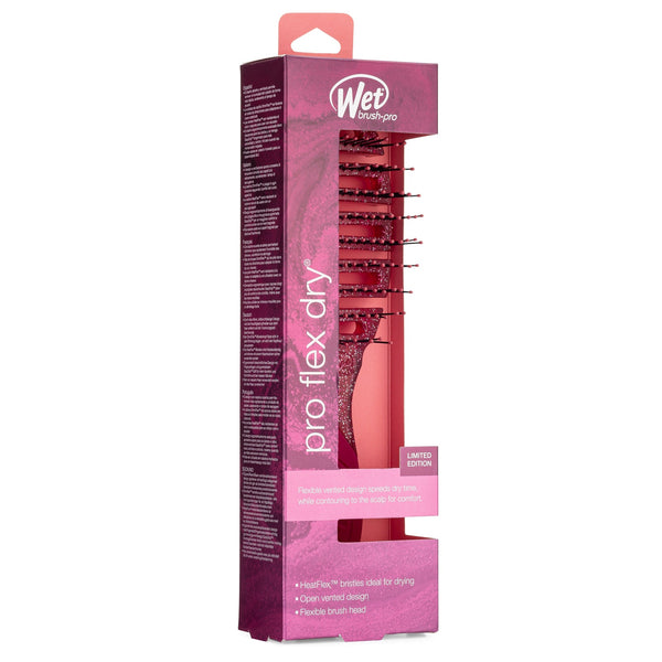 Wet Brush Mineral Sparkle Flex Dry Brush in pink with flexible brush head and open vented design