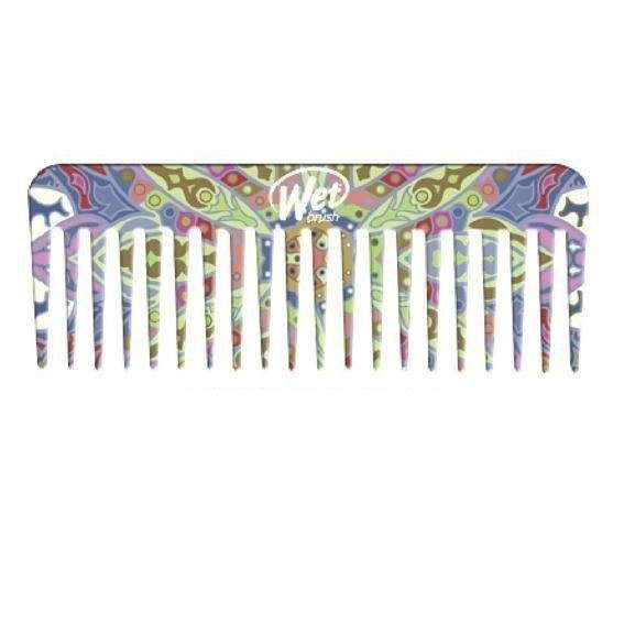 Wet Brush Moroccan print detangler comb with colorful intricate pattern for easy hair combing