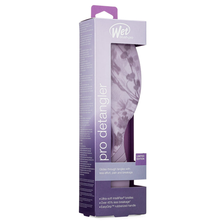 Wet Brush Pro Detangler Brush Floral Shadows with ultra-soft bristles in purple floral design