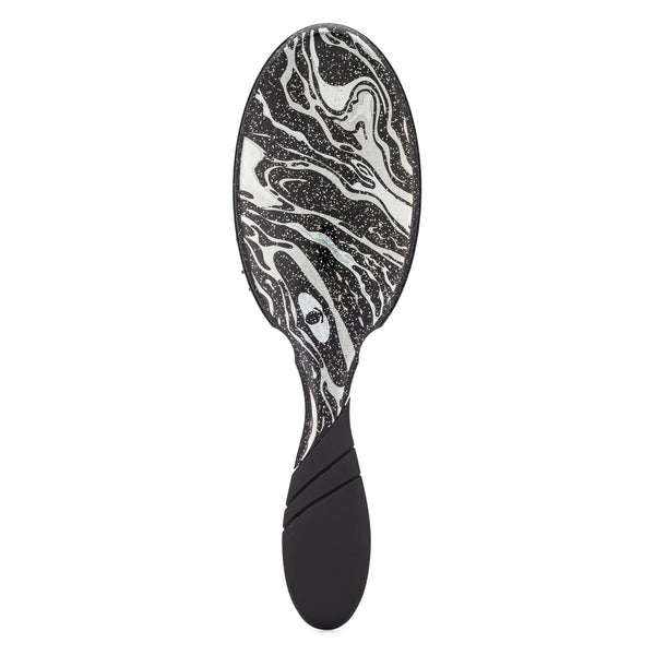 Wet Brush sparkle finish detangling brush with black and white marbled design and ergonomic handle