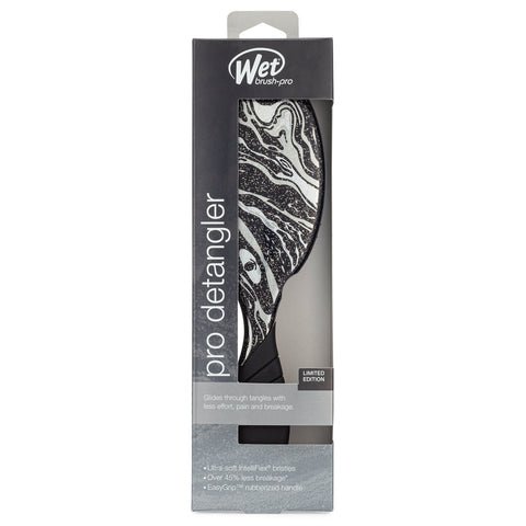 Wet Brush pro detangler with sparkle finish detangling brush in black and white swirl design