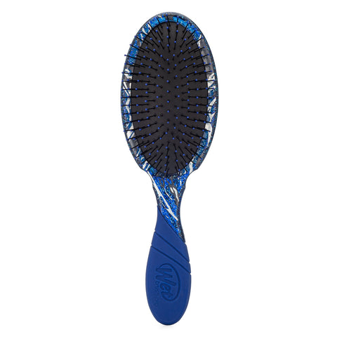 Wet Brush sparkle finish detangling brush with blue and silver glitter design and cushioned bristles