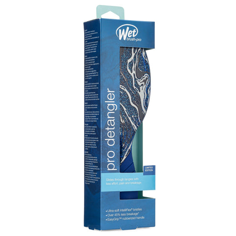 Wet Brush pro detangler with sparkle finish detangling brush in blue limited edition packaging