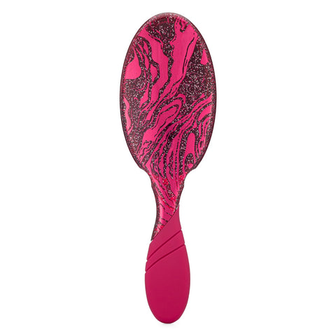 Wet Brush sparkle finish detangling brush with pink and black marbled design and ergonomic handle
