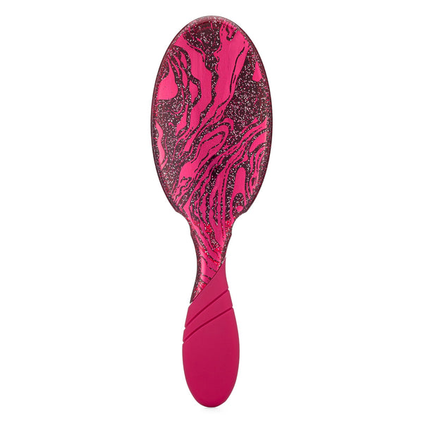 Wet Brush sparkle finish detangling brush with pink and black marbled design and ergonomic handle