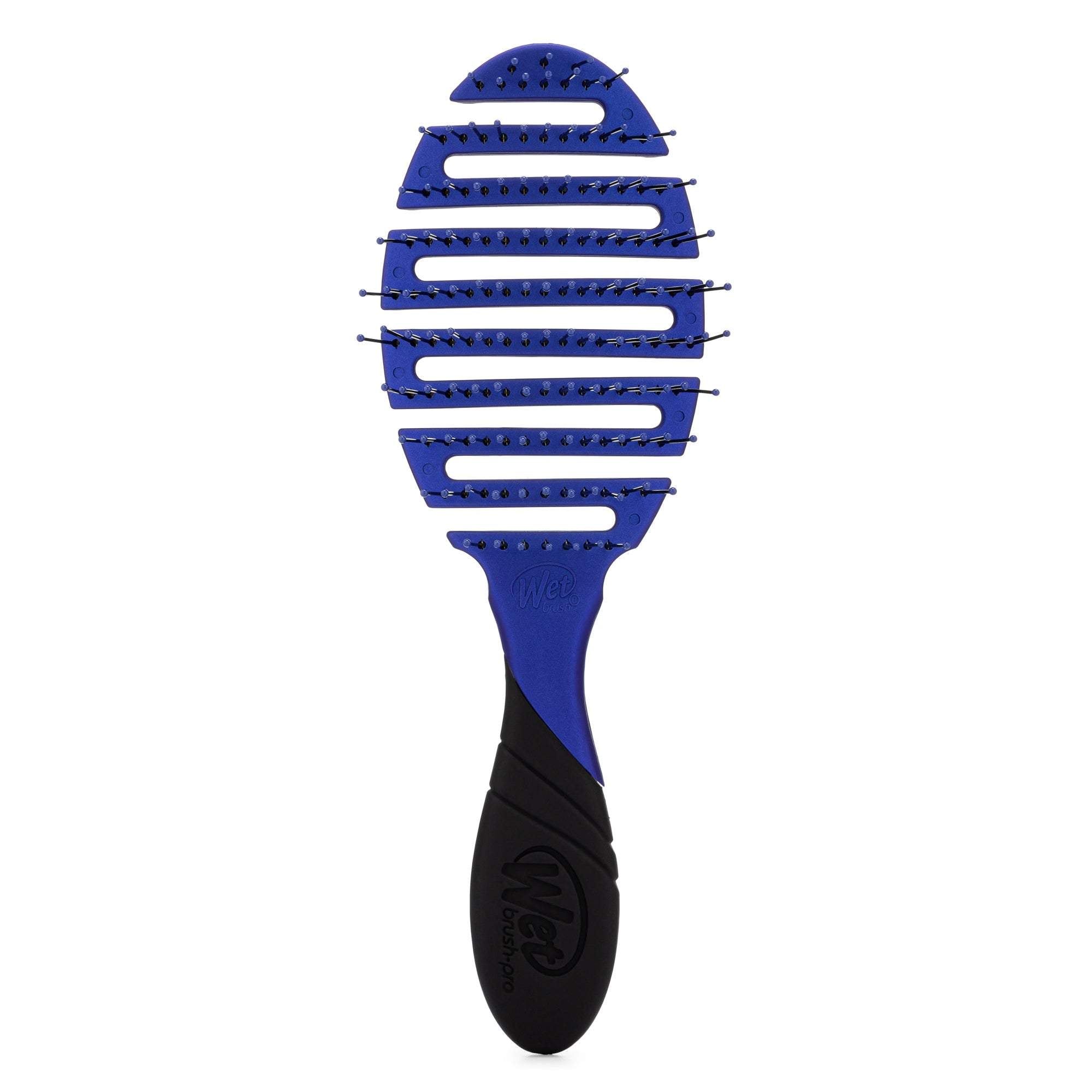 Wet Brush flexible detangling hair brush with blue vented head and black ergonomic handle