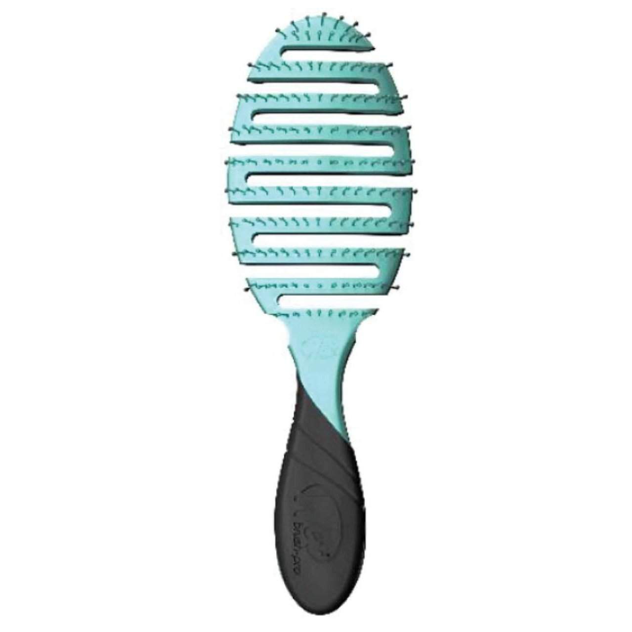 Wet Brush flexible detangling hair brush in teal and black with vented design for easy hair drying