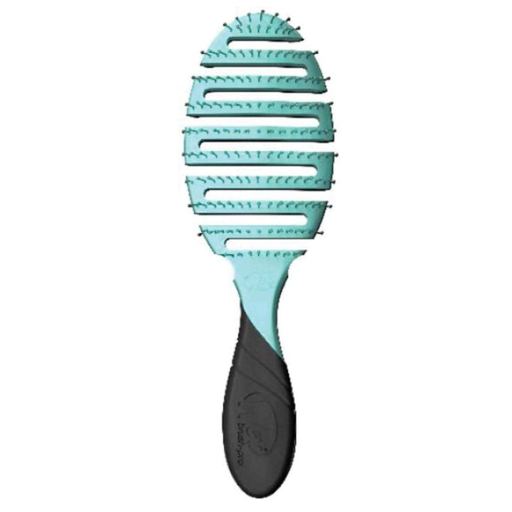 Wet Brush flexible detangling hair brush in teal and black with vented design for easy hair drying