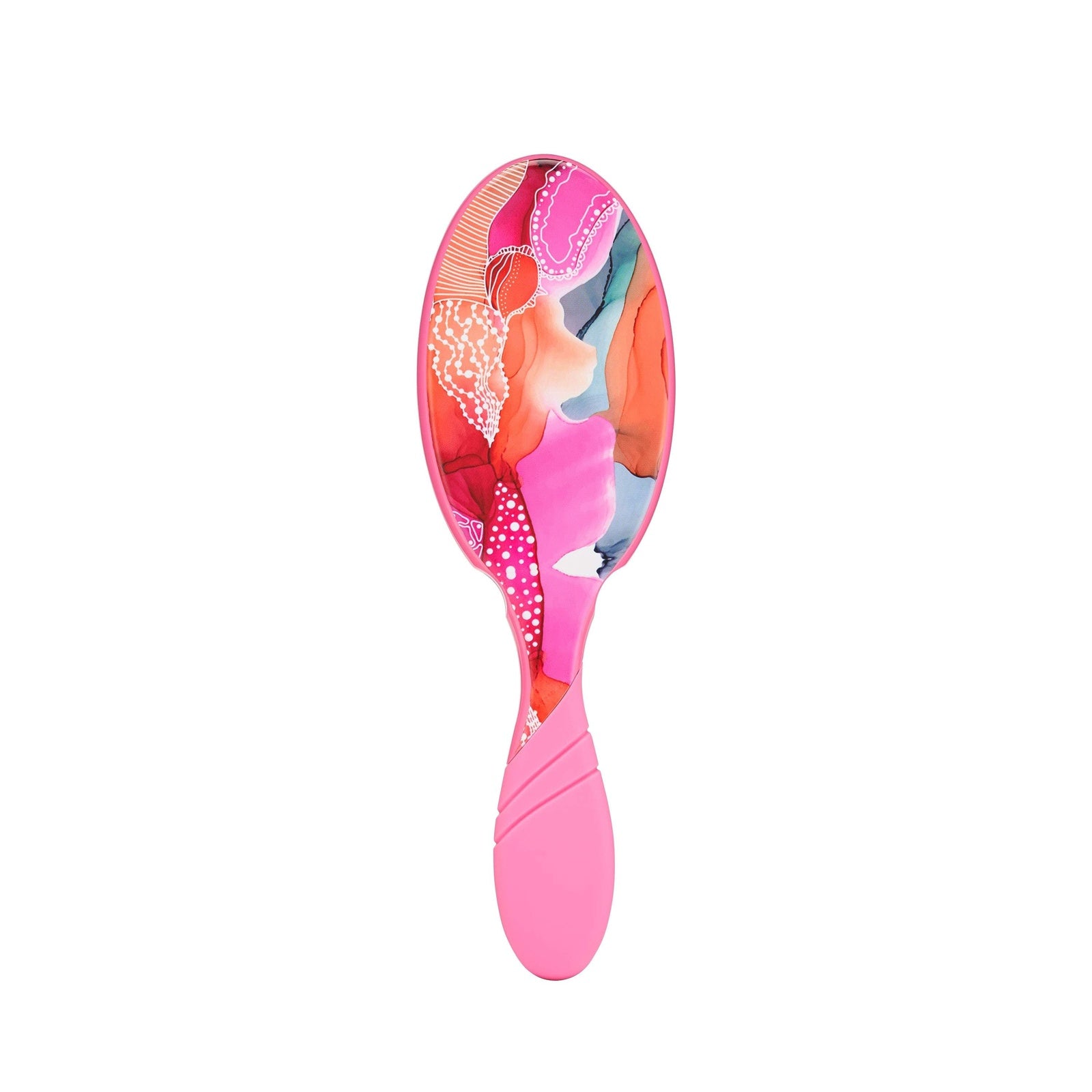 Wet Brush Zen Garden hair brush with colorful abstract design and pink handle for gentle detangling