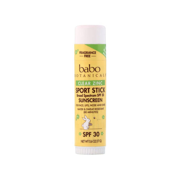 Babo Botanicals Sport Stick - SPF 30 Clear Zinc - Fragrance Free
